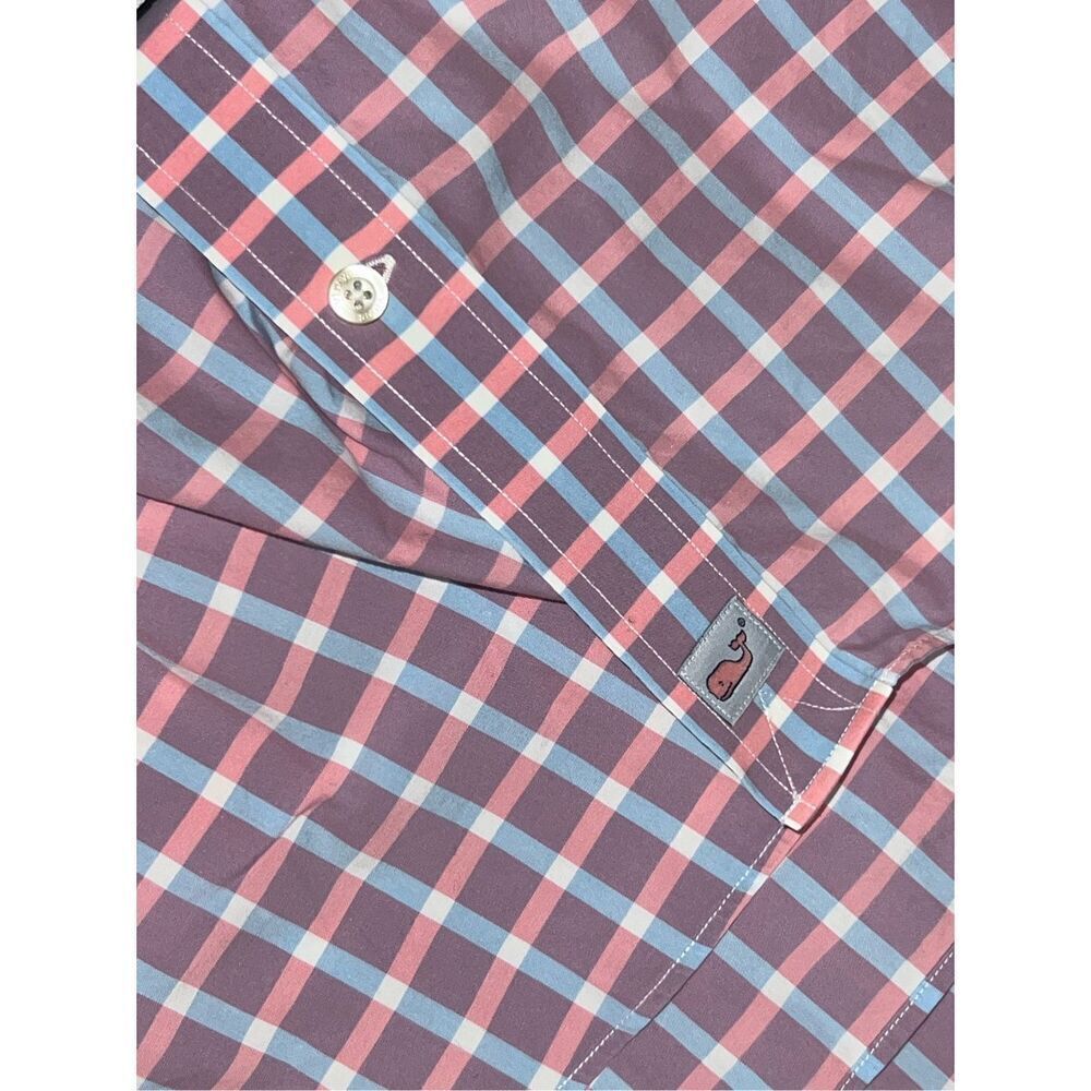 Vineyard Vines Classic Fit Murry Shirt Blue Pink Check Button Up Size XL #83 - Picture 4 of 6
